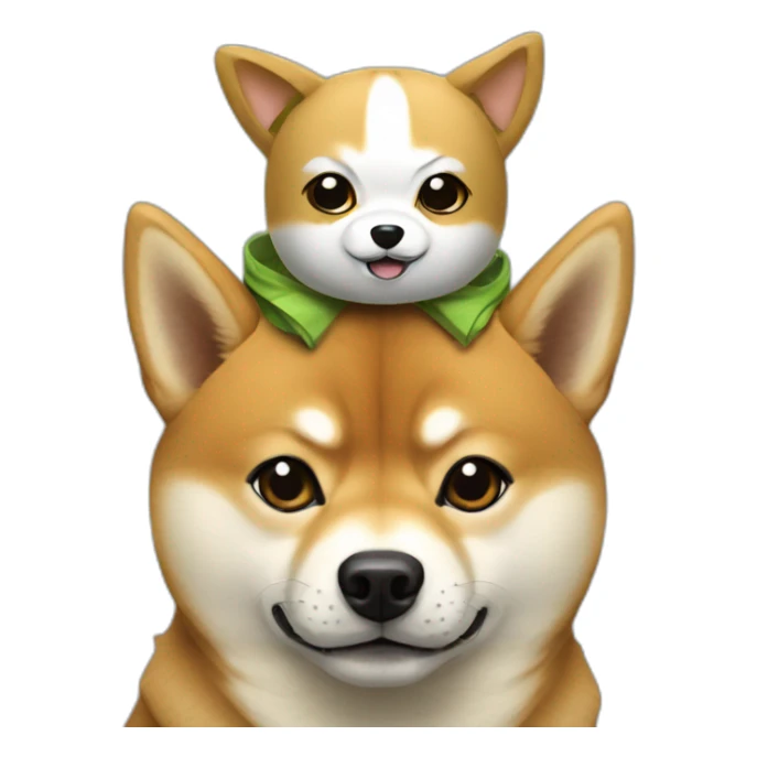shiba inu with yoda from star wars sticker