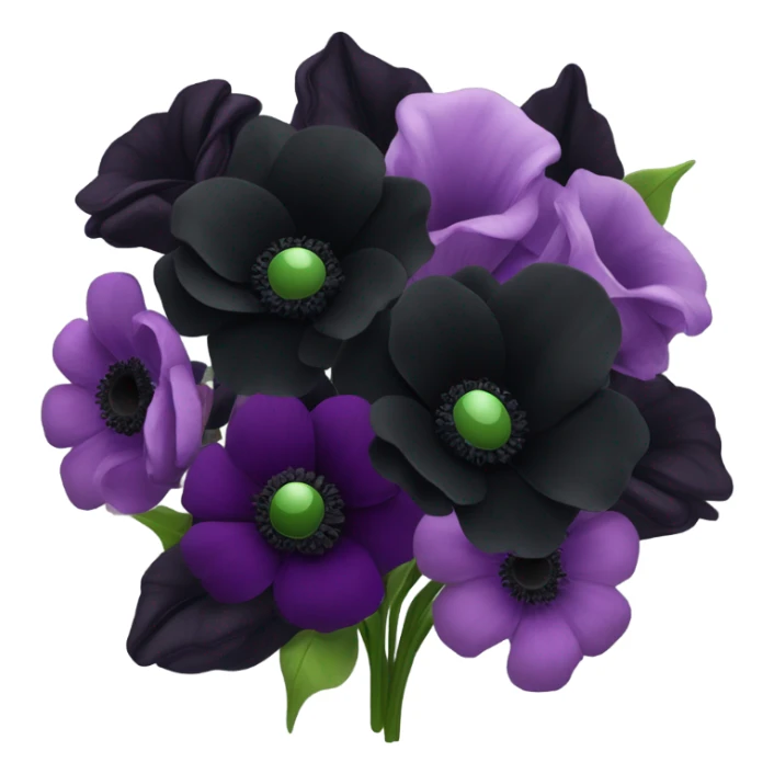 Black flowers bouqet sticker