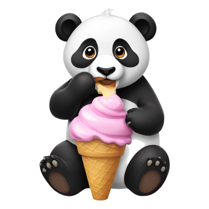 Panda eating ice cream sticker
