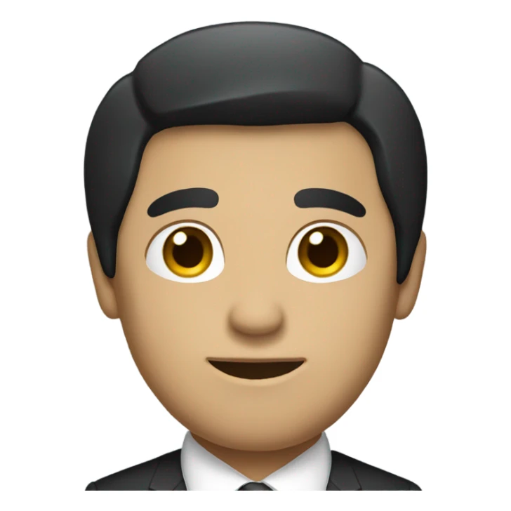 business man short straight black hair  sticker