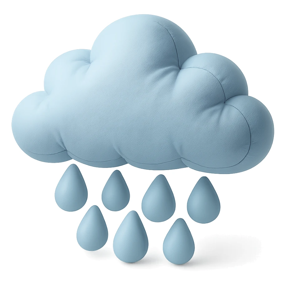 plush cloud with hail, soft edges, icy blue tones, cushion style sticker