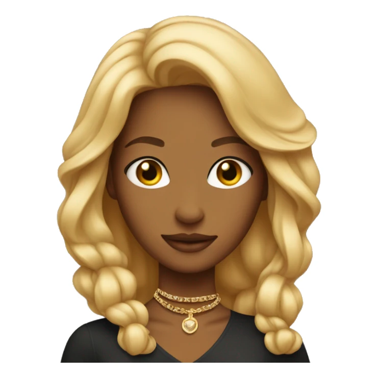 blonde caramel skinned girl with necklace sticker
