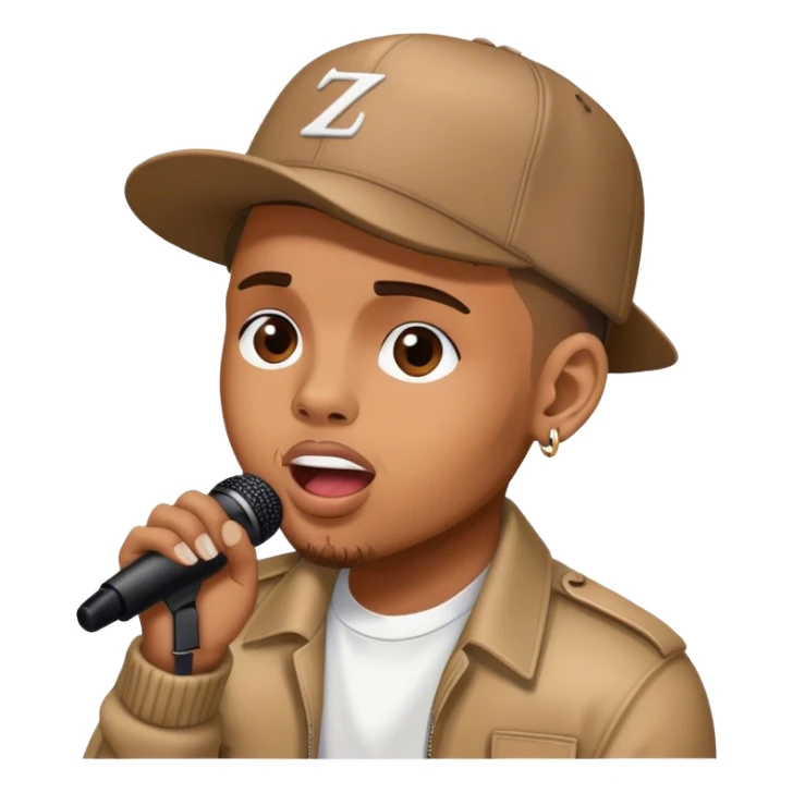Photo Realistic Chris Brown on stage singing  sticker