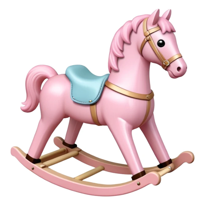 Pastel pink rocking horse toy sticker