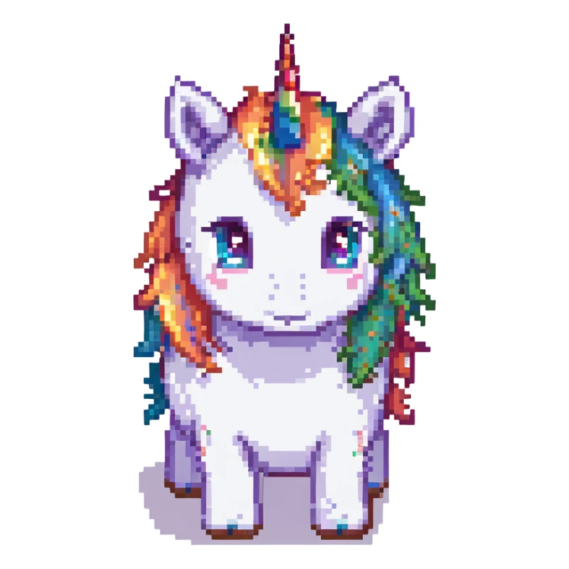 colorful baby unicorn with a rainbow mane sticker