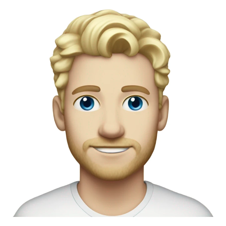 3/4 profile light curl blonde 30yo man blue eyed pale skin sticker