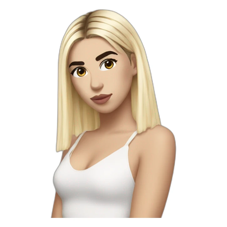 Dua lipa with blonde hair sticker