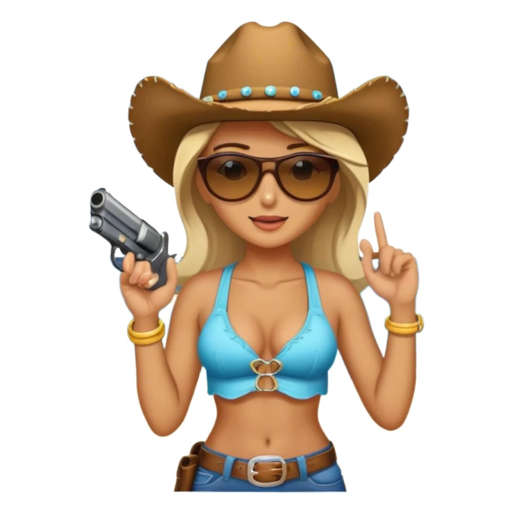 Cowgirl at the beach  sticker