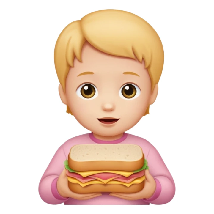 Baby with bologna sandwich  sticker