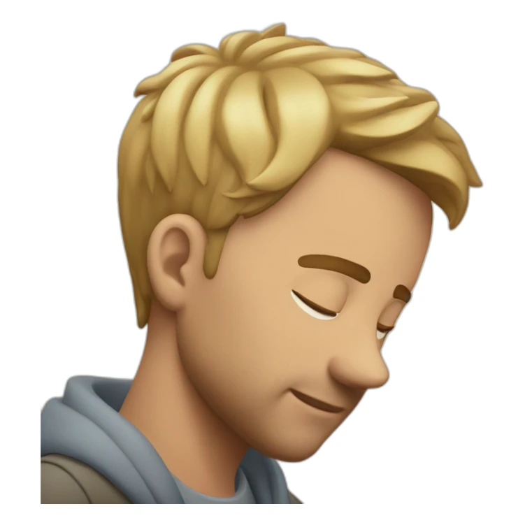 jurgen placing hands under the head sticker