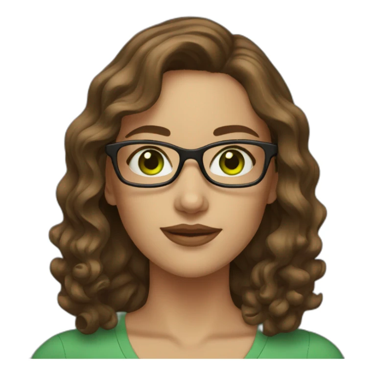 woman-with-wavy-brown-hair-square-glasses-green-eyes sticker