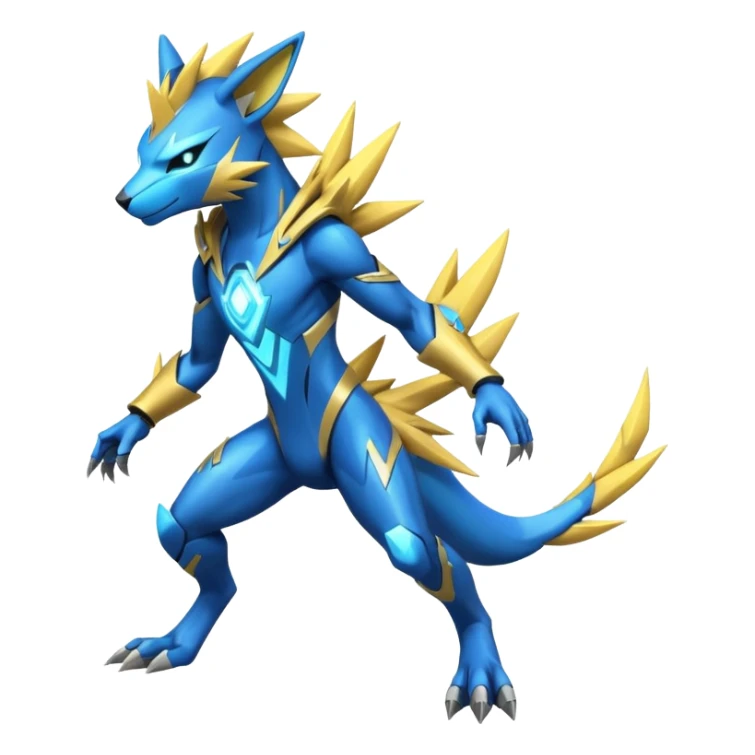 Modern Futuristic Cyber-Manectric-Zeraora-fusion (full body) sticker