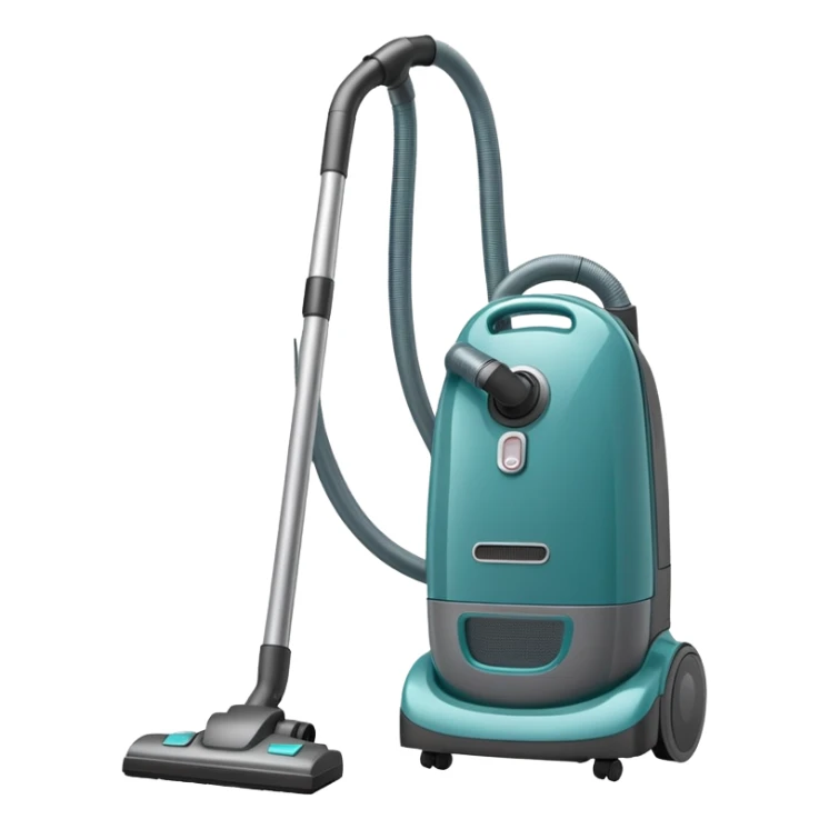 Closeup of dusty Teal tilted upright vacuum cleaner  sticker