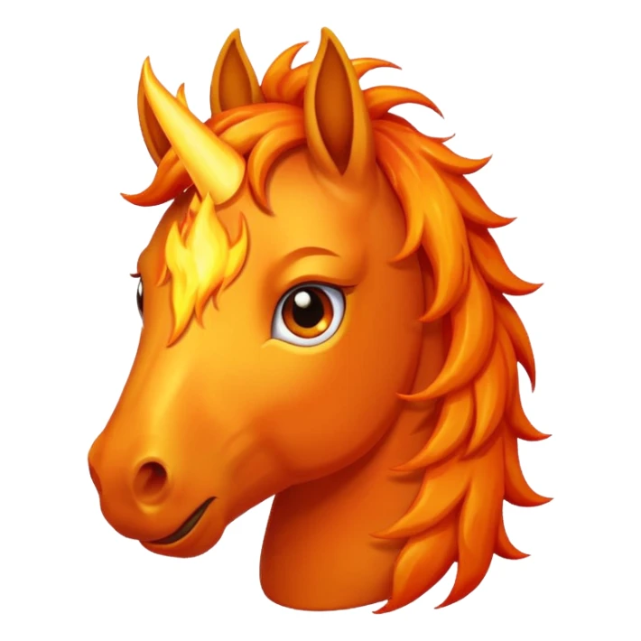 Worried fire horse emoji  sticker