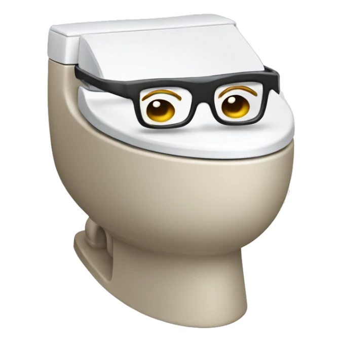 skibidi toilet with glasses sticker