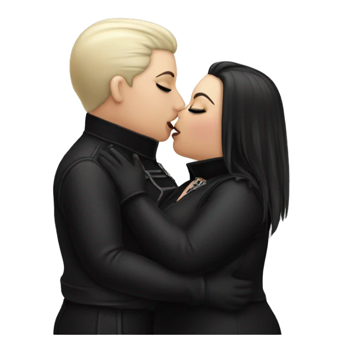 plus size women kissing, goth sticker
