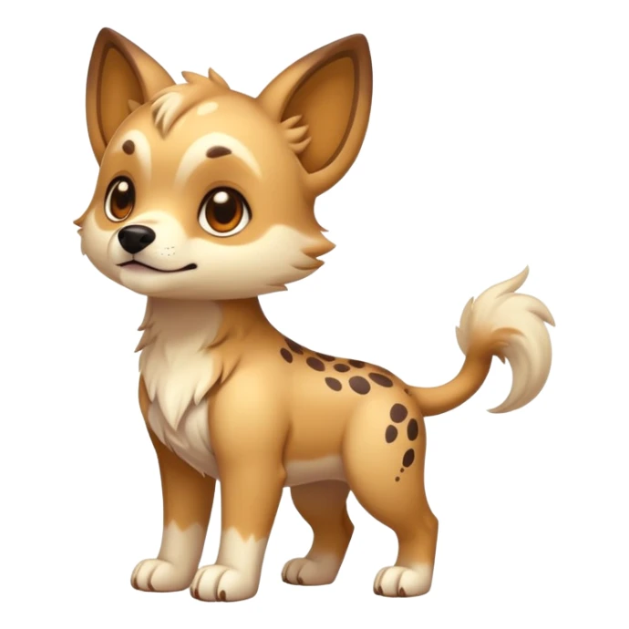 Exotic shiny rare epic cute canine-creature, full body, with random markings sticker