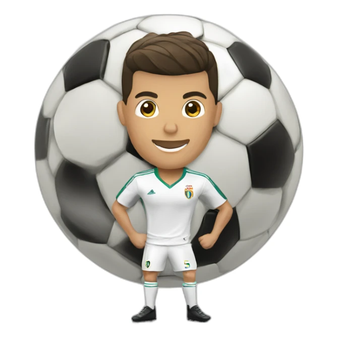 Cristiano Ronaldo with football sticker