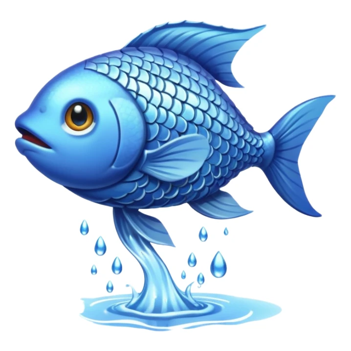 a fish jumping out of a pond sticker