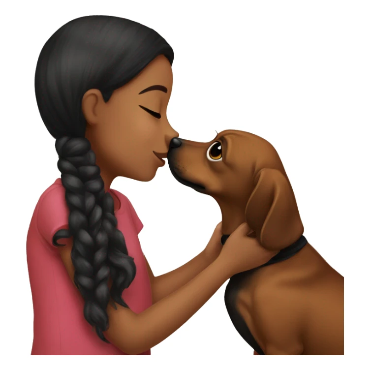 Girl kissing a black chihweinie sticker