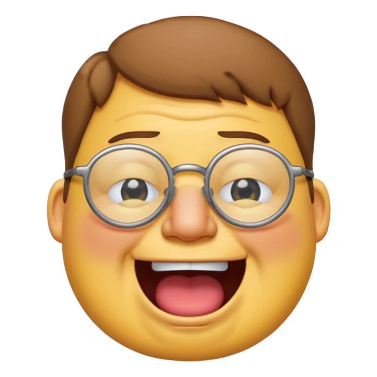 peter griffin with glasses as a laughing crying emoji sticker