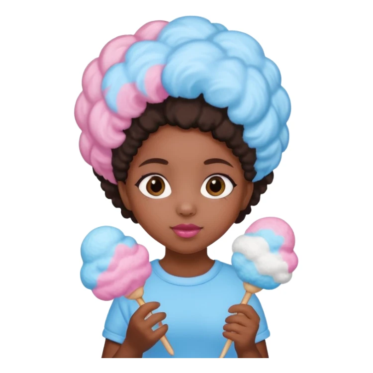 cotton candy holding black girl kid sticker