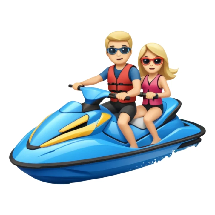 Jet ski with families and friends sticker