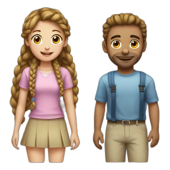 man loves girl with pigtails sticker