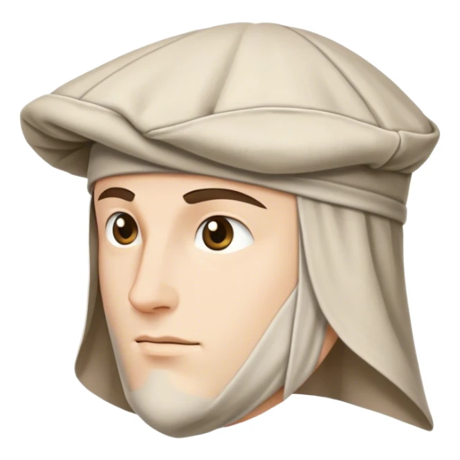 Medieval male cloth cap with short folded edge sticker