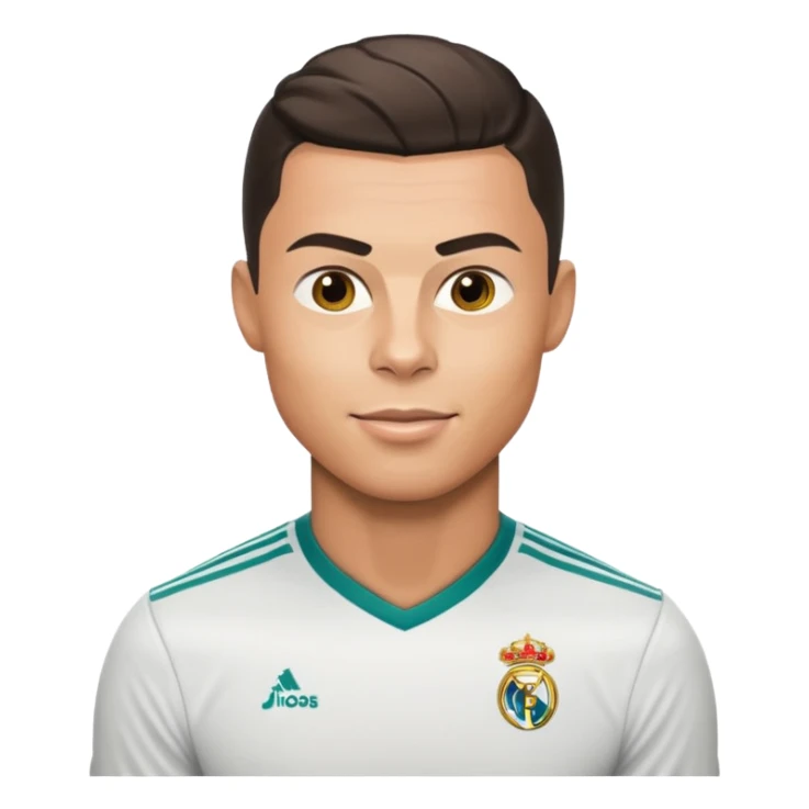 Cristiano Ronaldo caricature, emoji style sticker
