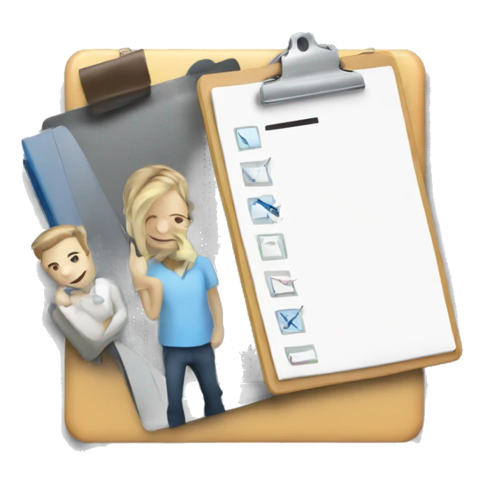 Meeting Emoji 
Usage: To indicate meetings or appointments.
Design Idea: A clipboard with a checklist. sticker