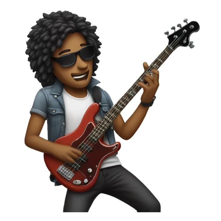 rocking out with bass guitar  sticker