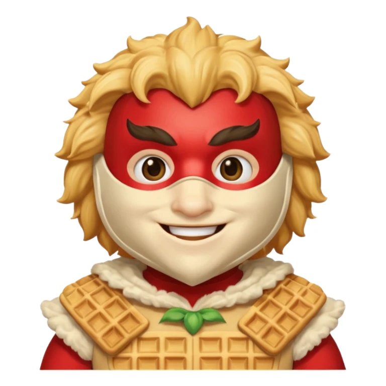 a hero who wear Waffle costume  with a hero mask  sticker