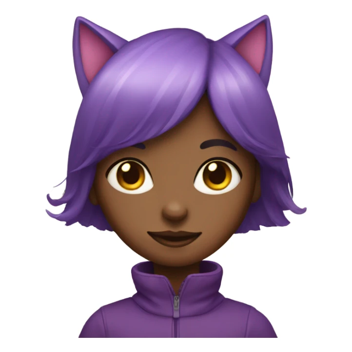 girl with purple cat sticker