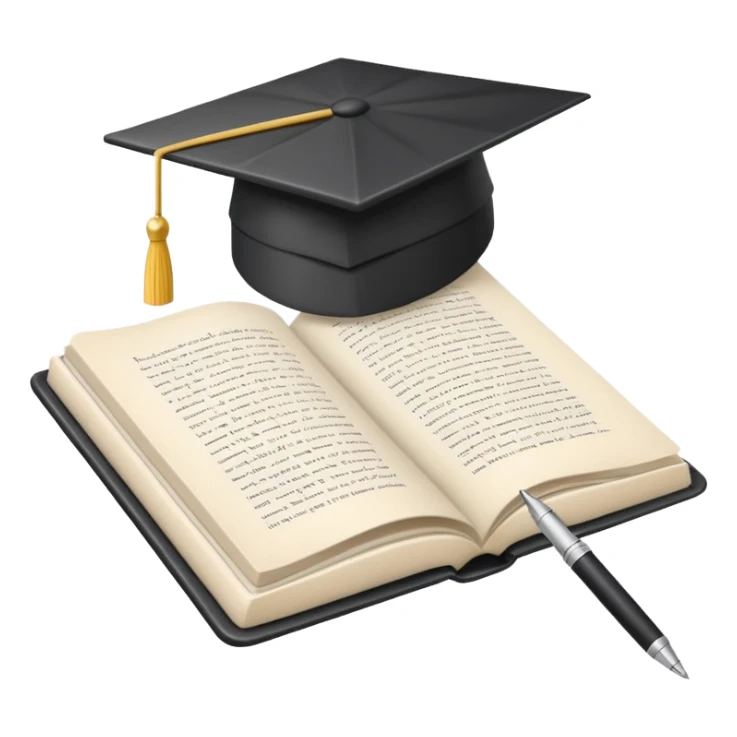 "A white open book,The pen should be positioned as placed exactly in the center between the pages.  if held by a right-handed person - meaning the direction is reversed compared to a left-handed grip. The pen should be uncapped, and the cap placed behind it." sticker