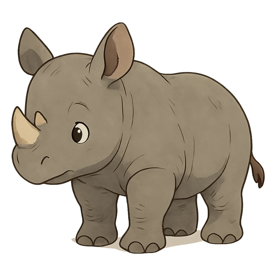 gray baby rhino sticker