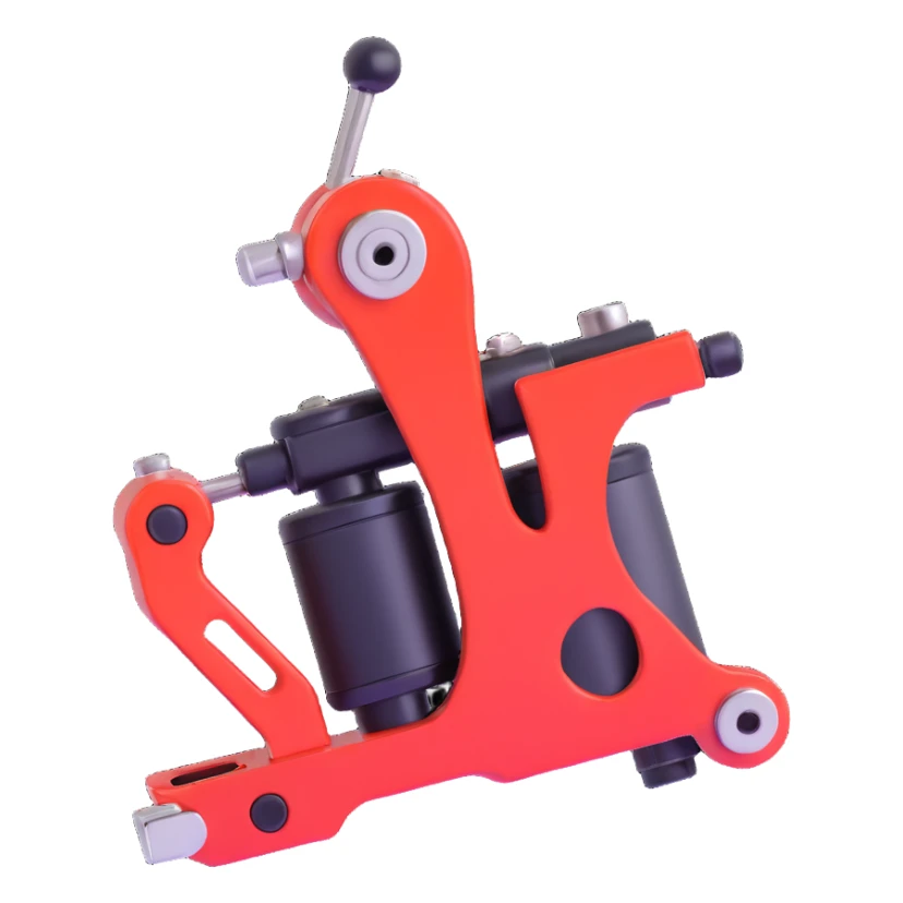 tattoo machine, shiny and playful, simple details sticker