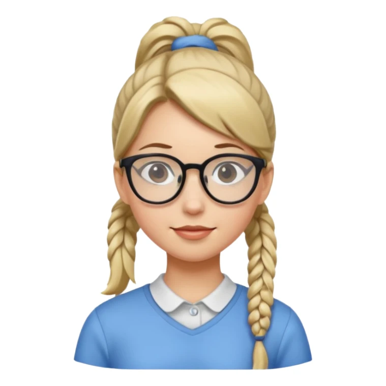 Ponytail Girl with Glasses sticker