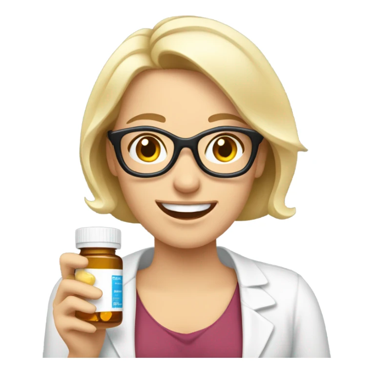 White woman who loves medications sticker
