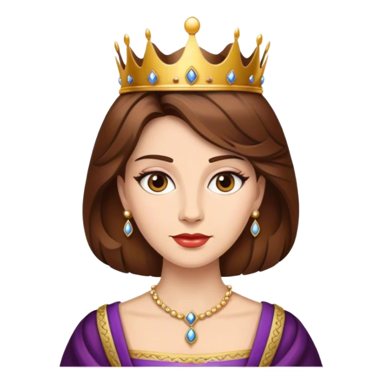 Brown hair queen sticker