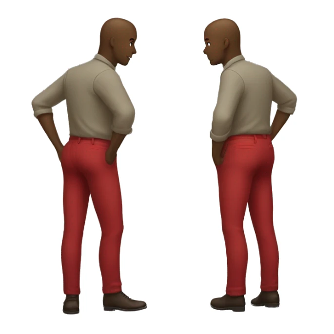 hosenman red trousers standing on one leg no face sticker