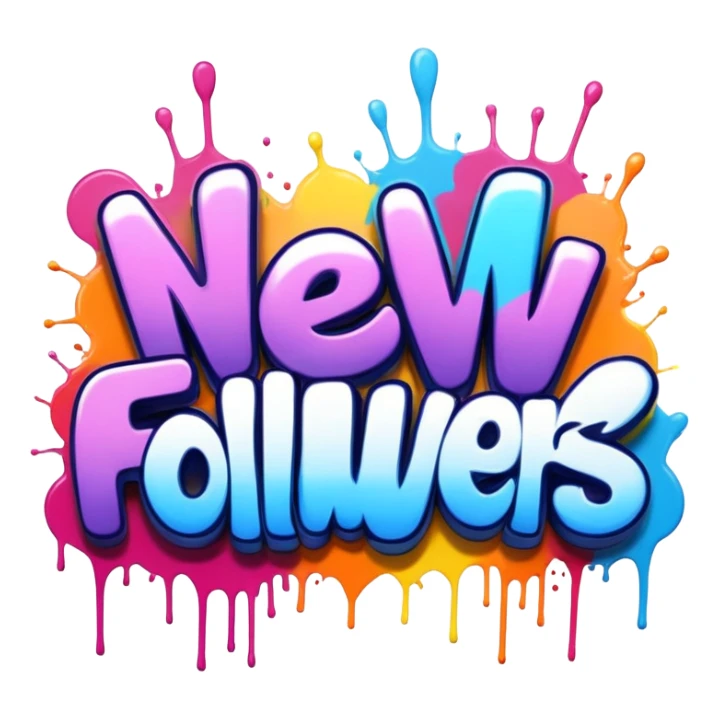 Graffiti the word New followers sticker