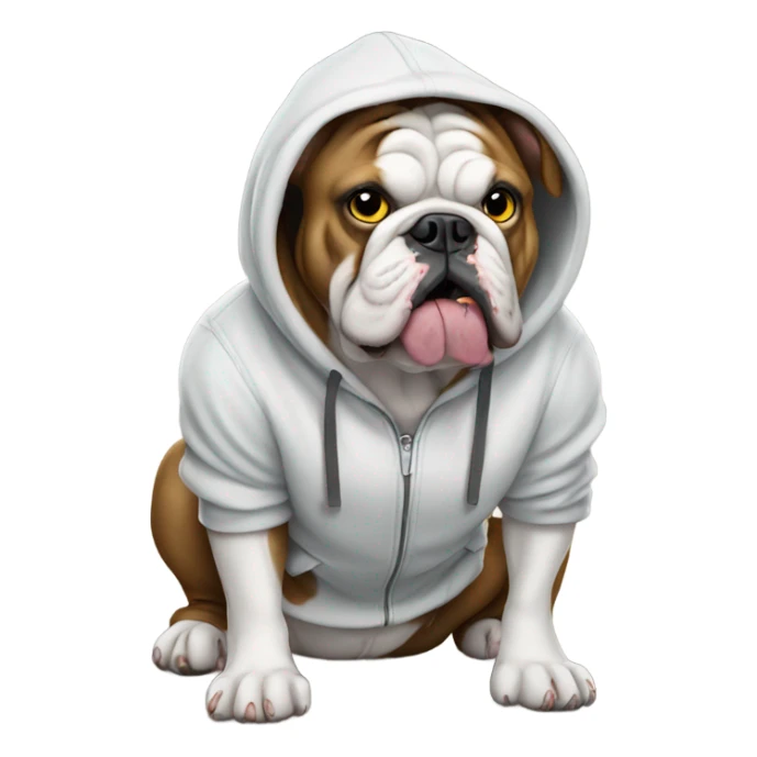 Bulldog in a hoodie sticker
