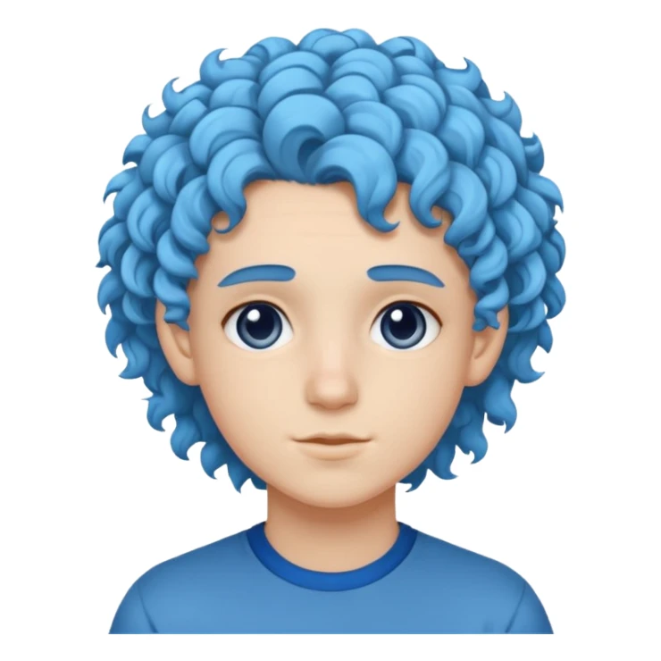 White 20 year old with curly blue hair sticker