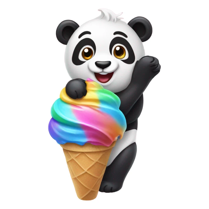Panda eating ice cream sticker