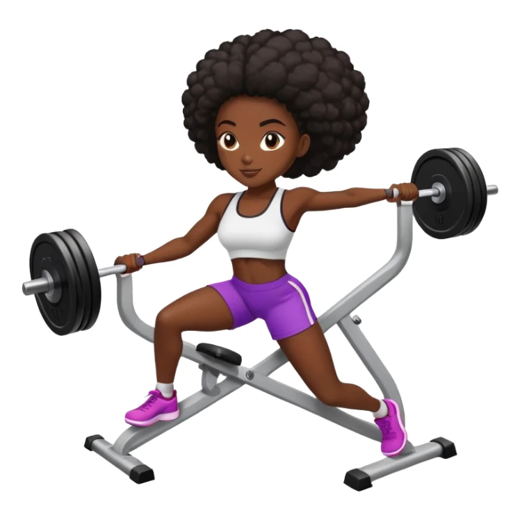 black dark girl hip thrusting at the gym sticker