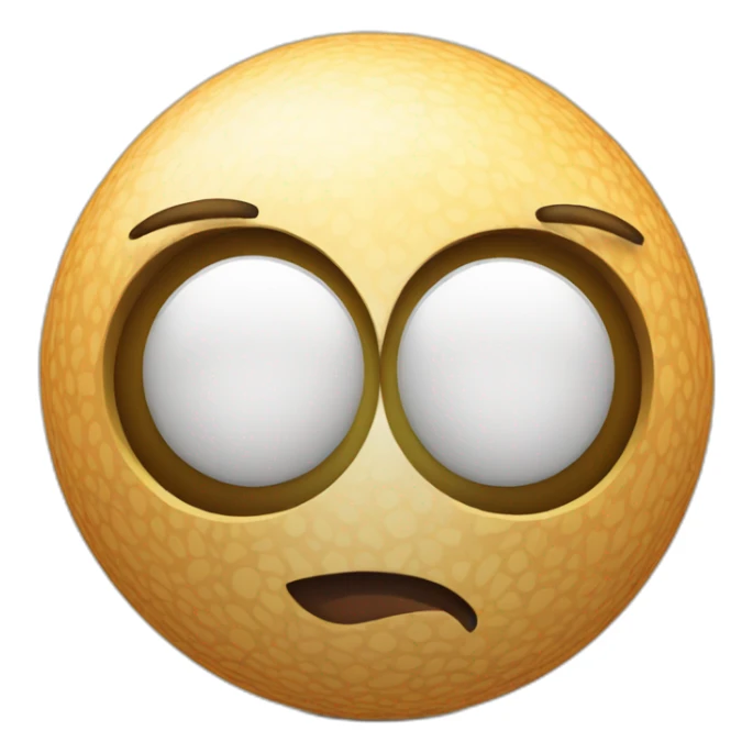 3d sphere with a cartoon gamy skin texture with big calm eyes sticker