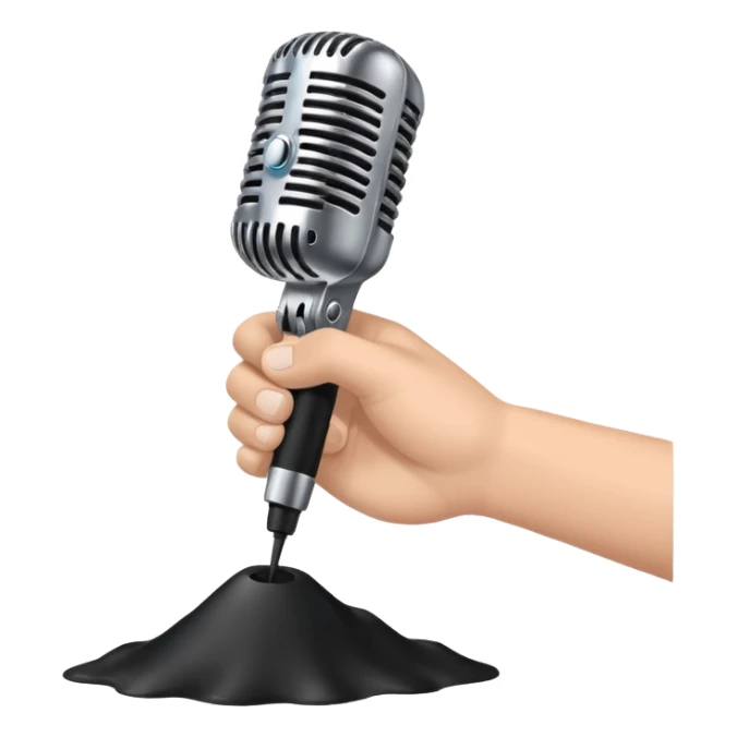 a hand releasing a microphone to drop to the ground sticker