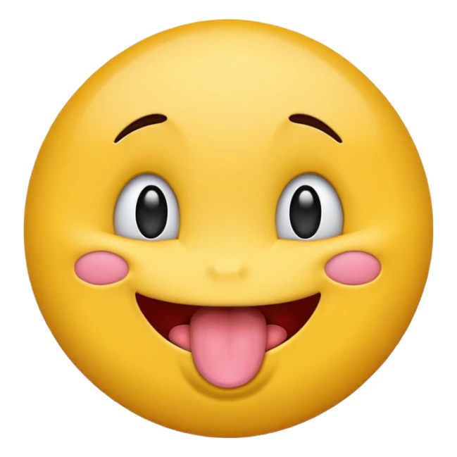 Normal yellow emoji with tongue out sticker