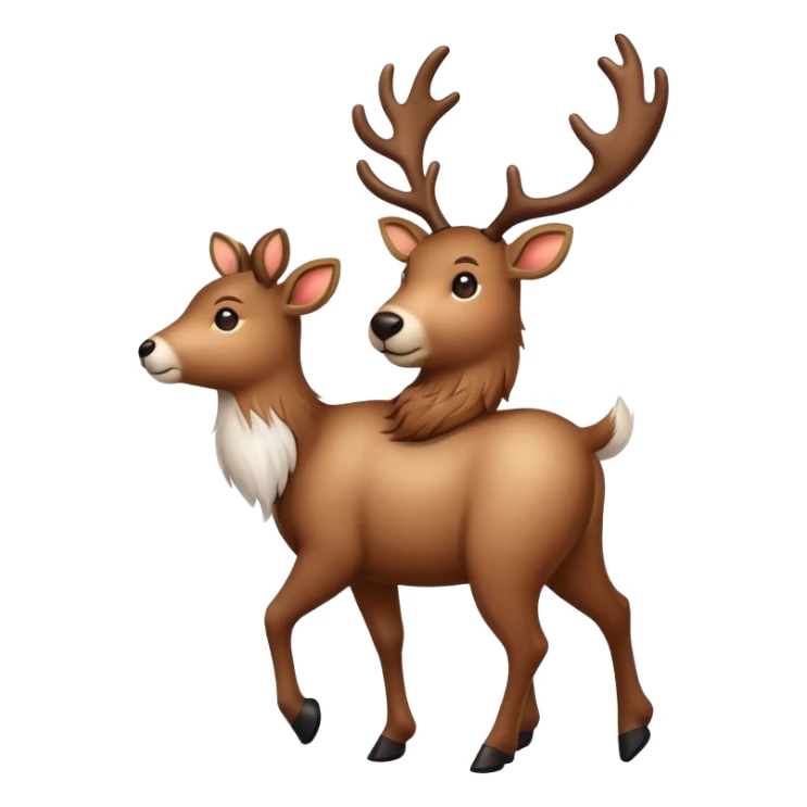 A reindeer is walking along Arbat Street. sticker